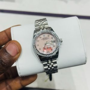 Rolex silver pink oyster