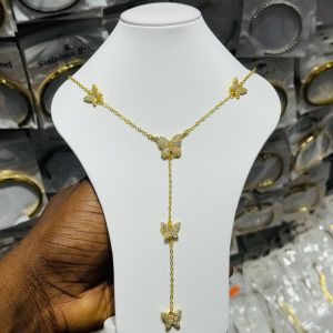 Butterfly gold dropping necklace