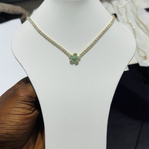 Dainty tennis blue necklace