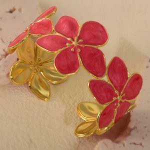 Ceramic flower bangle 008