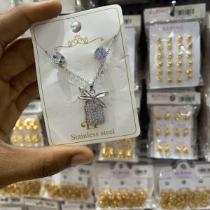 Silver steel shiny set