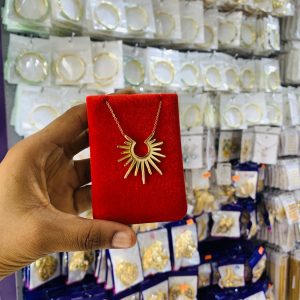 Steel Gold Sun Necklace