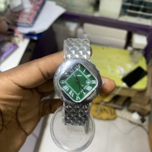 Cartier green face watch