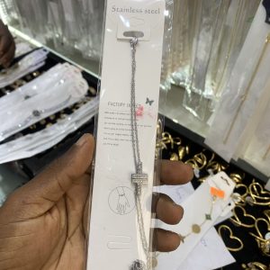 Silver cross shape bracelet