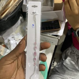 Pink silver stone bracelet