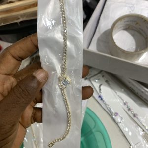 Gold silver stone bracelet