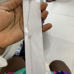 Tiny silver stone bracelet