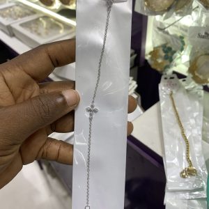 Cross tiny silver bracelet