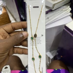 Gold bracelet with silver stone