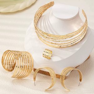 Fashion Gold Bamboo Necklace Set