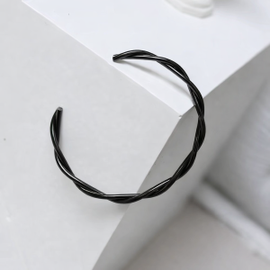 Black steel cuff bracelet