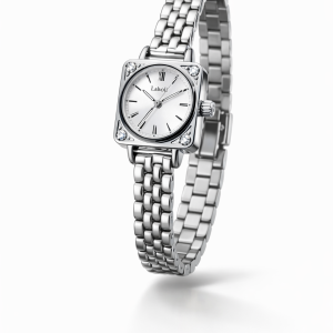 Labaoli square silver watch with box