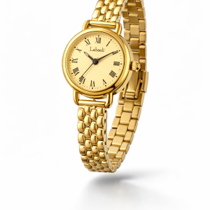 Labaoli circle gold watch with box