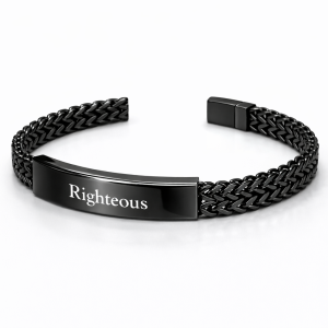 Engraved black unisex bracelet