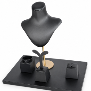 Luxurious black leather mannequin set