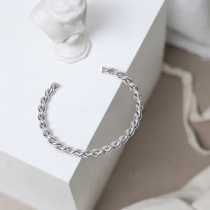 Silver Steel twisted bracelet