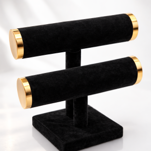 Two step black sued stand