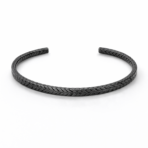 Black steel carve bracelet