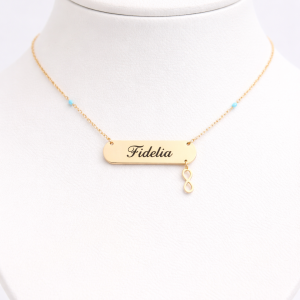 Engraved infinity dropping necklace