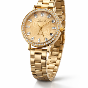 Labaoli gold stoned watch with box