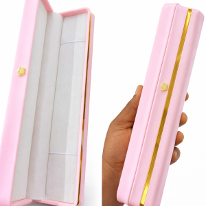 Luxury leather pink long box