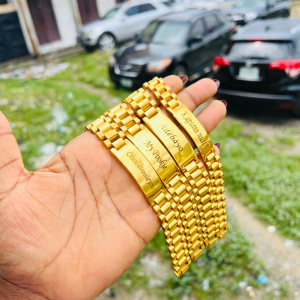 15mm gold engraved bracelet