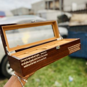 Engraved 6 slots Formica watch box
