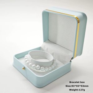 Luxury blue leather bracelet box