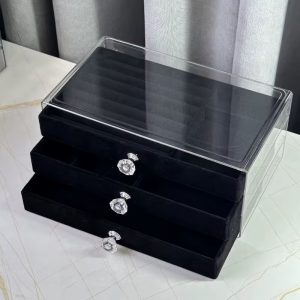 Black acrylic jewelry organizer