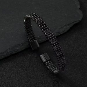 Steel black woven bracelet