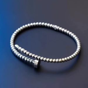 Silver Cartier nail bracelet