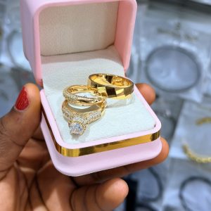 Wedding ring set with  box 004