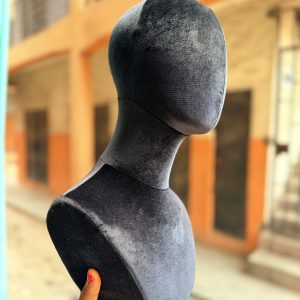 Suede head mannequin
