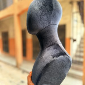 Suede head mannequin