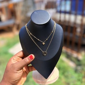 Love steel double necklace