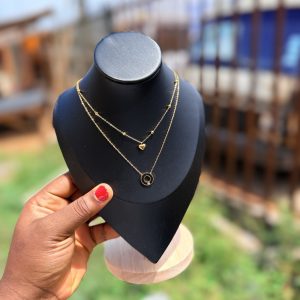 Love steel double necklace