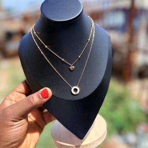 Double steel necklace