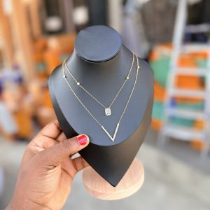 Big V steel necklace