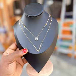 Big V steel necklace