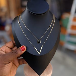 Big V steel necklace 002