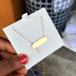 Engraved infinity dropping necklace