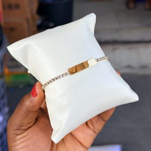 Engraved gold tennis bracelet