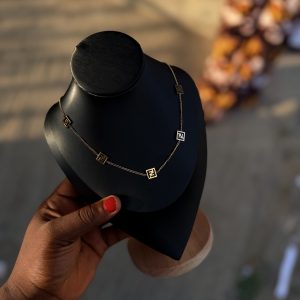 FF black steel necklace