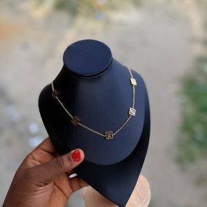 FF black steel necklace