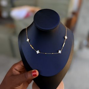 White VCA steel necklace