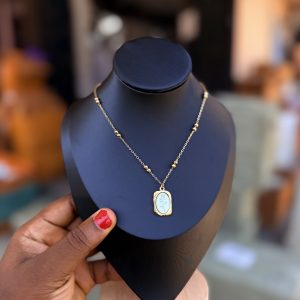 Flower steel necklace