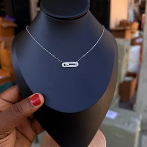 Silver Dior steel necklace