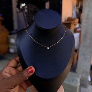 White dainty steel necklace