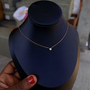 White dainty steel necklace