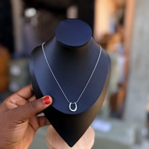 Silver U steel necklace